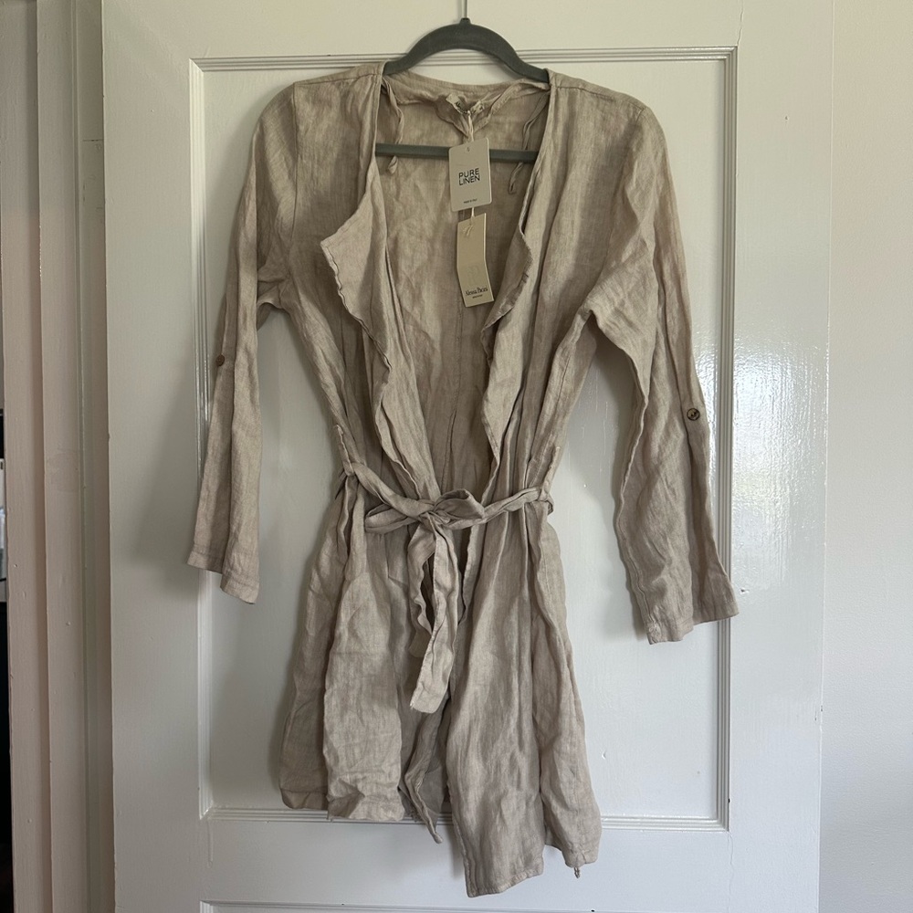 NWT Alessia Pacini 100% Linen Italian Cardigan